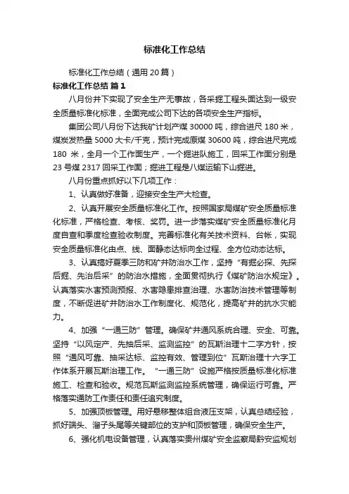 标准化工作总结
