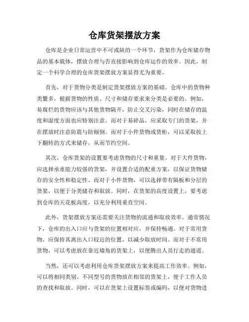 仓库货架摆放方案