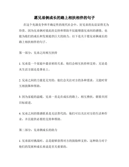愿兄弟俩成长的路上相扶相伴的句子