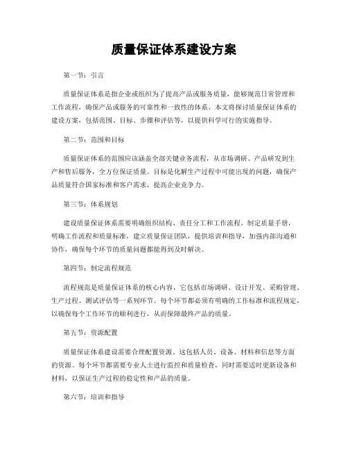 质量保证体系建设方案