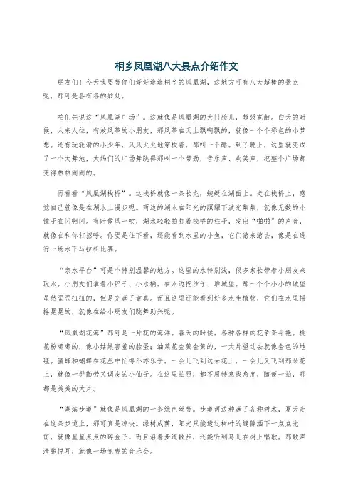 桐乡凤凰湖八大景点介绍作文