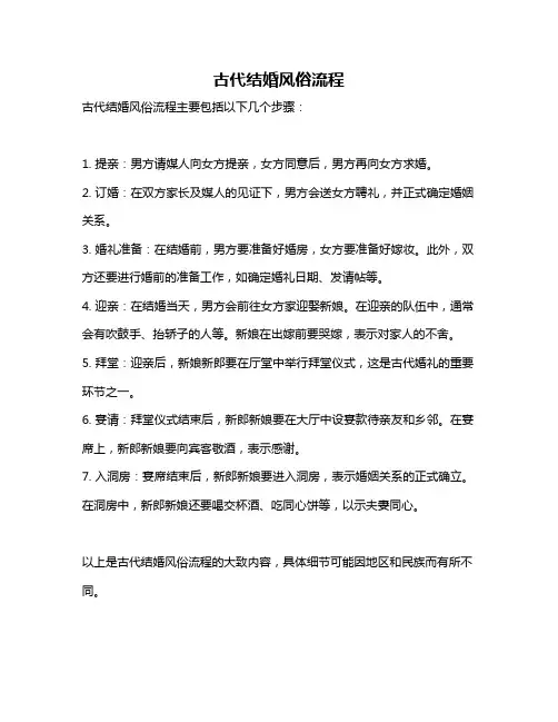 古代结婚风俗流程