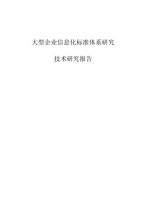 大型企业信息化标准体系技术研究报告