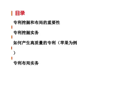 专利挖掘和布局教学提纲