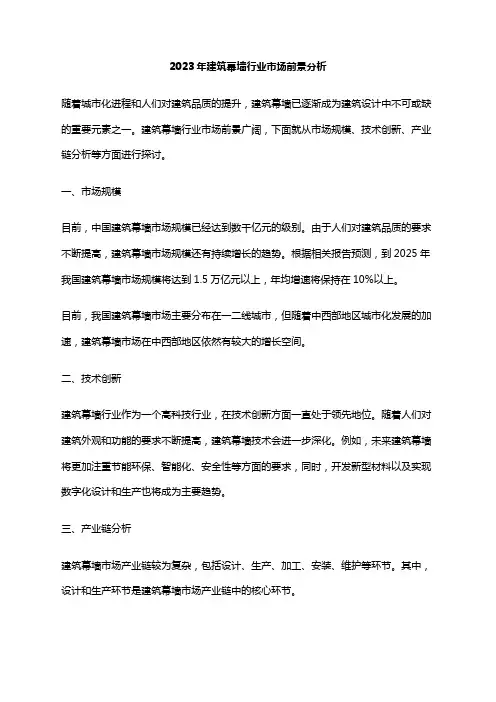 2023年建筑幕墙行业市场前景分析