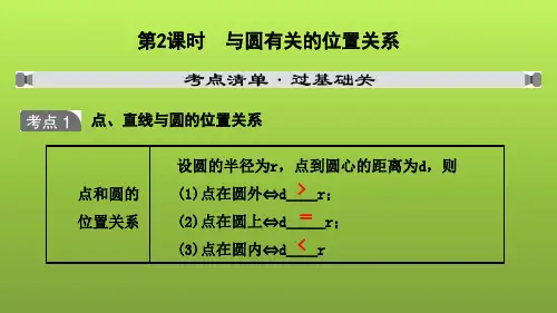 山东省2022年中考数学(五四制)一轮课件：第六章 第2课时 与圆有关的位置关系