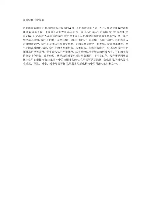 湖南绿化用常春藤