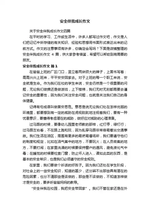 安全伴我成长作文
