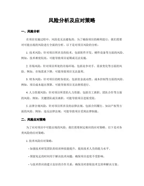 风险分析及应对策略