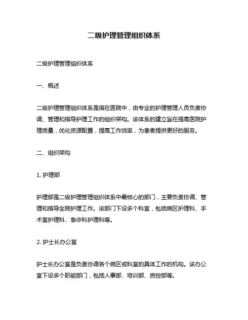 二级护理管理组织体系