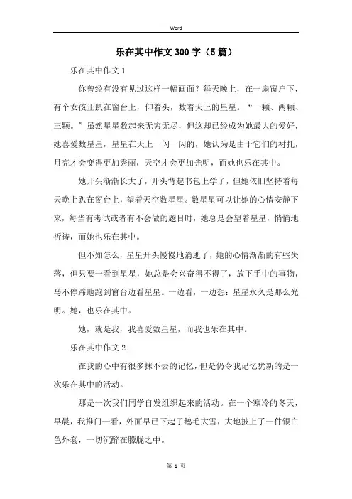乐在其中作文300字(5篇)