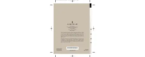 2002年林肯美凯拉姆Navigator快速参考指南说明书