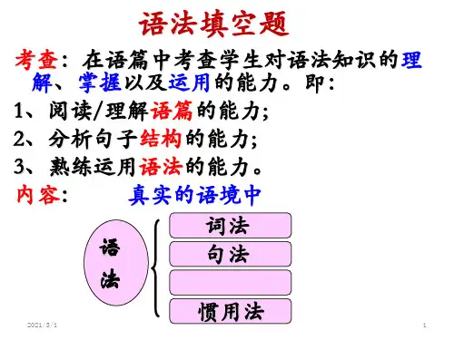 初中英语语法填空浅析PPT精品课件