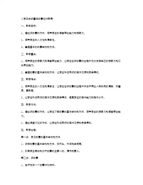 小学四年级童话故事创作教案
