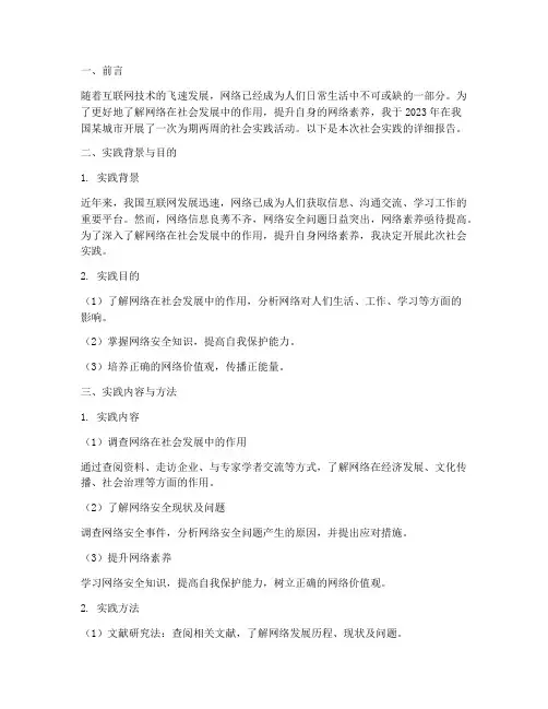 社会实践网络报告