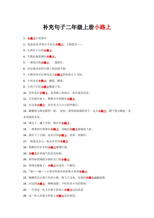 补充句子二年级上册小路上