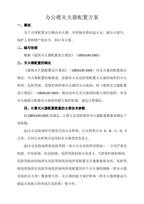 灭火器配置方案