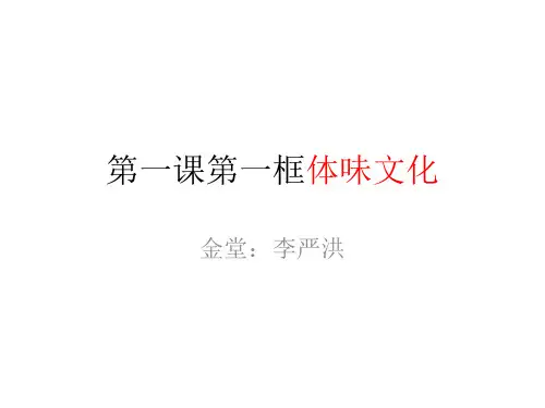 高中思想政治1.1 体味文化 优秀课件1