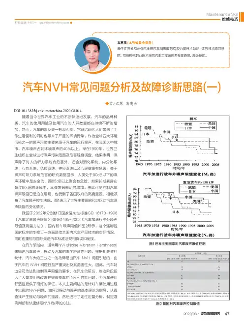 汽车NVH常见问题分析及故障诊断思路(一)
