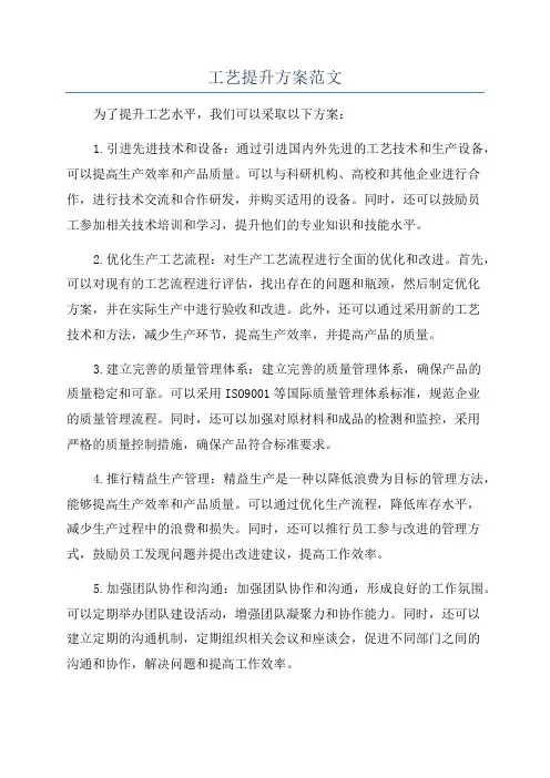 工艺提升方案范文