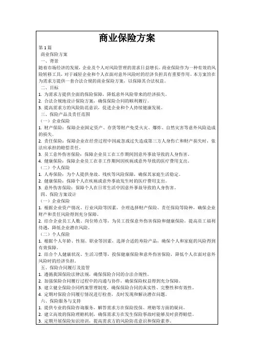 商业保险方案
