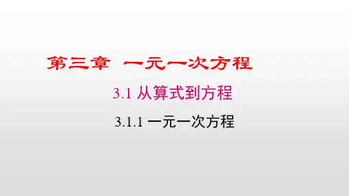 人教版七年级数学上册第三章一元一次方程PPT教学课件全套