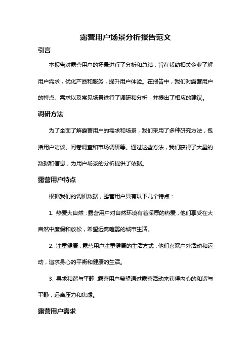 露营用户场景分析报告范文