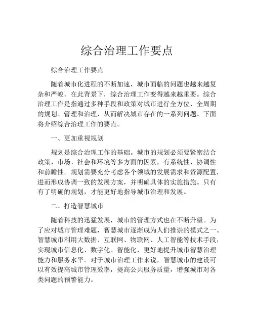 综合治理工作要点