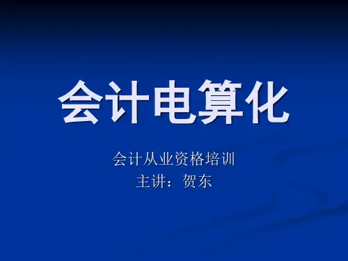 会计电算化XXXX年新大纲课件讲义