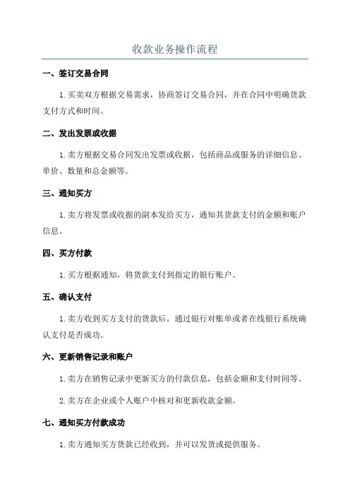 收款业务操作流程