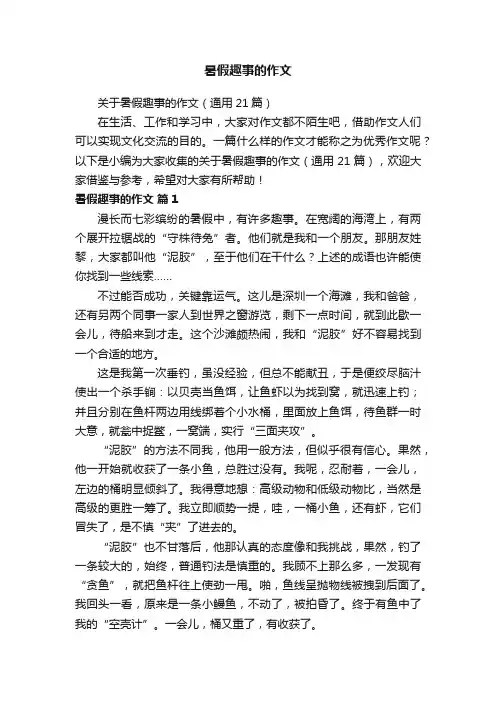暑假趣事的作文