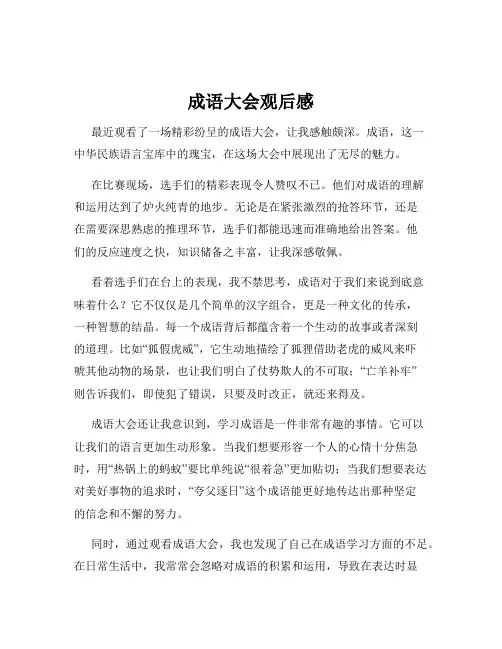 成语大会观后感