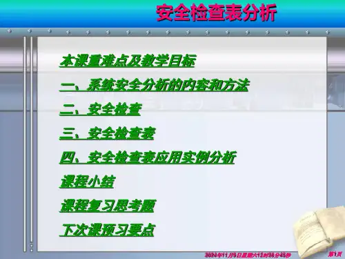 安全系统工程课件：安全检查表分析