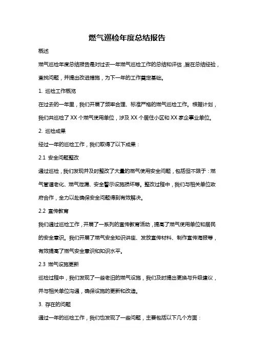 燃气巡检年度总结报告