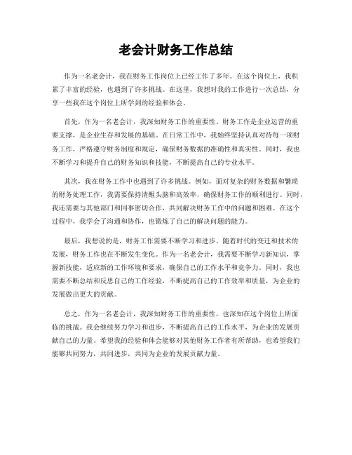 老会计财务工作总结