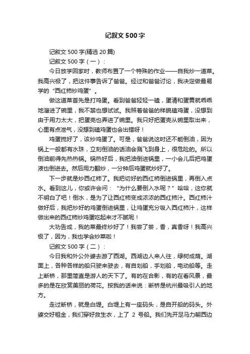 记叙文500字