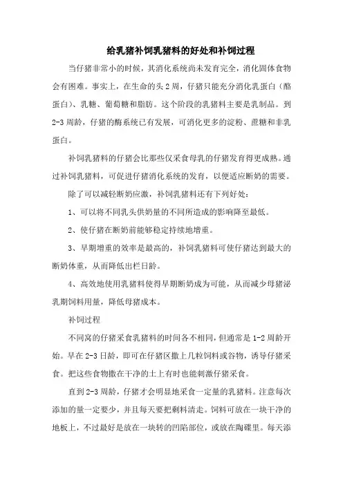 给乳猪补饲乳猪料的好处和补饲过程
