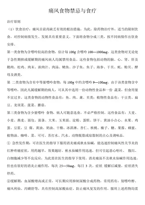 痛风食物禁忌与食疗