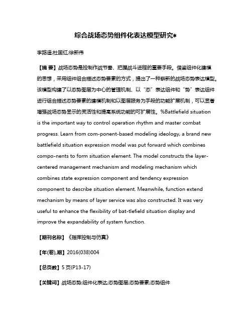 综合战场态势组件化表达模型研究