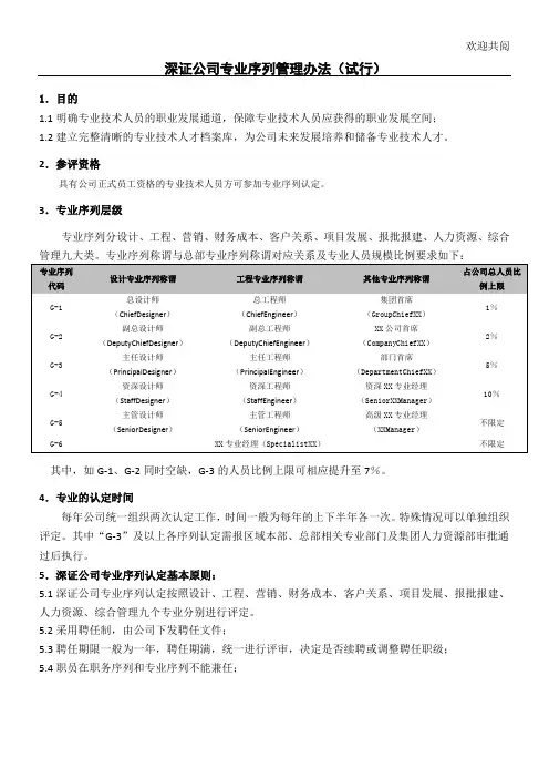 万科地产专业技术人员晋升管理规定