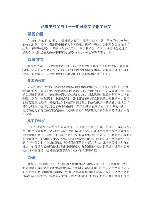 地震中的父与子扩写作文字作文范文
