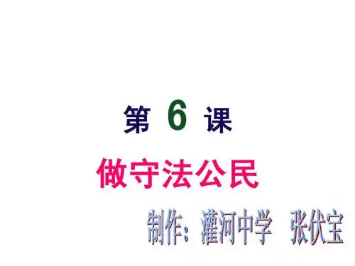 政治课件：九年级政治做守法公民