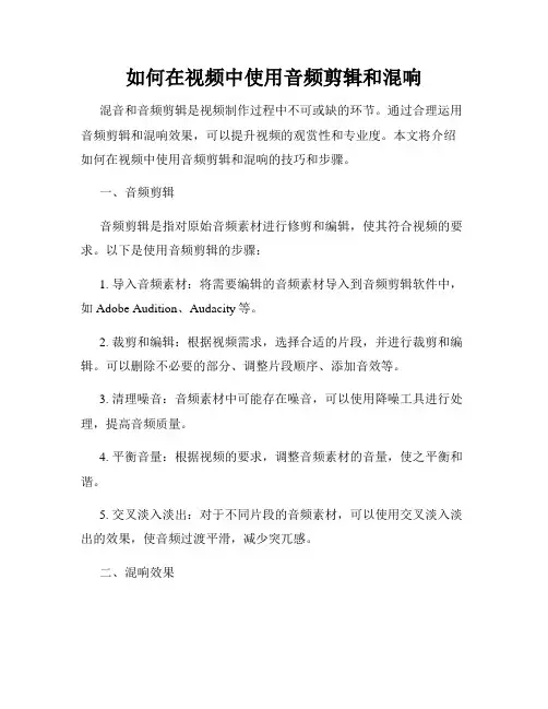 如何在视频中使用音频剪辑和混响
