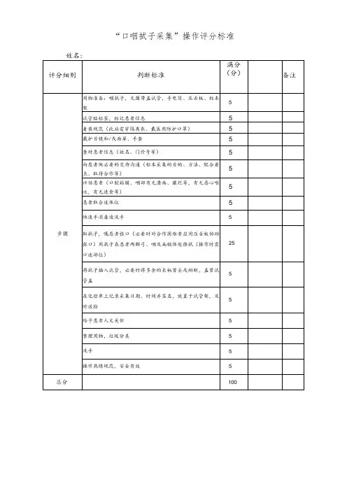 口咽拭子采集