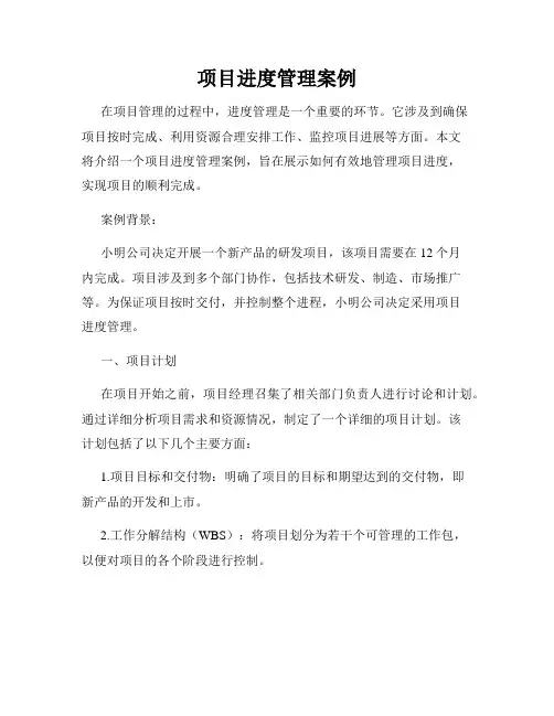 项目进度管理案例