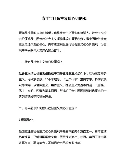 青年与社会主义核心价值观