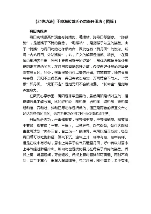 【经典功法】王映海传戴氏心意拳丹田功（图解）