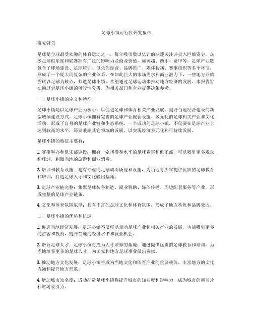 足球小镇可行性研究报告