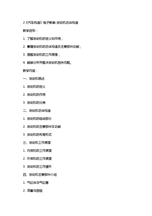 2《汽车构造》电子教案发动机总体构造
