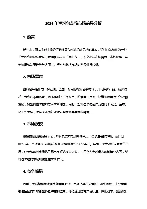 2024年塑料包装箱市场前景分析